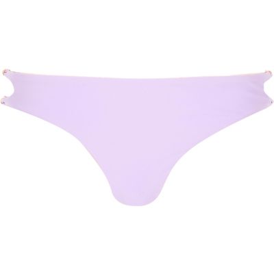 Purple knot low rise bikini bottoms
